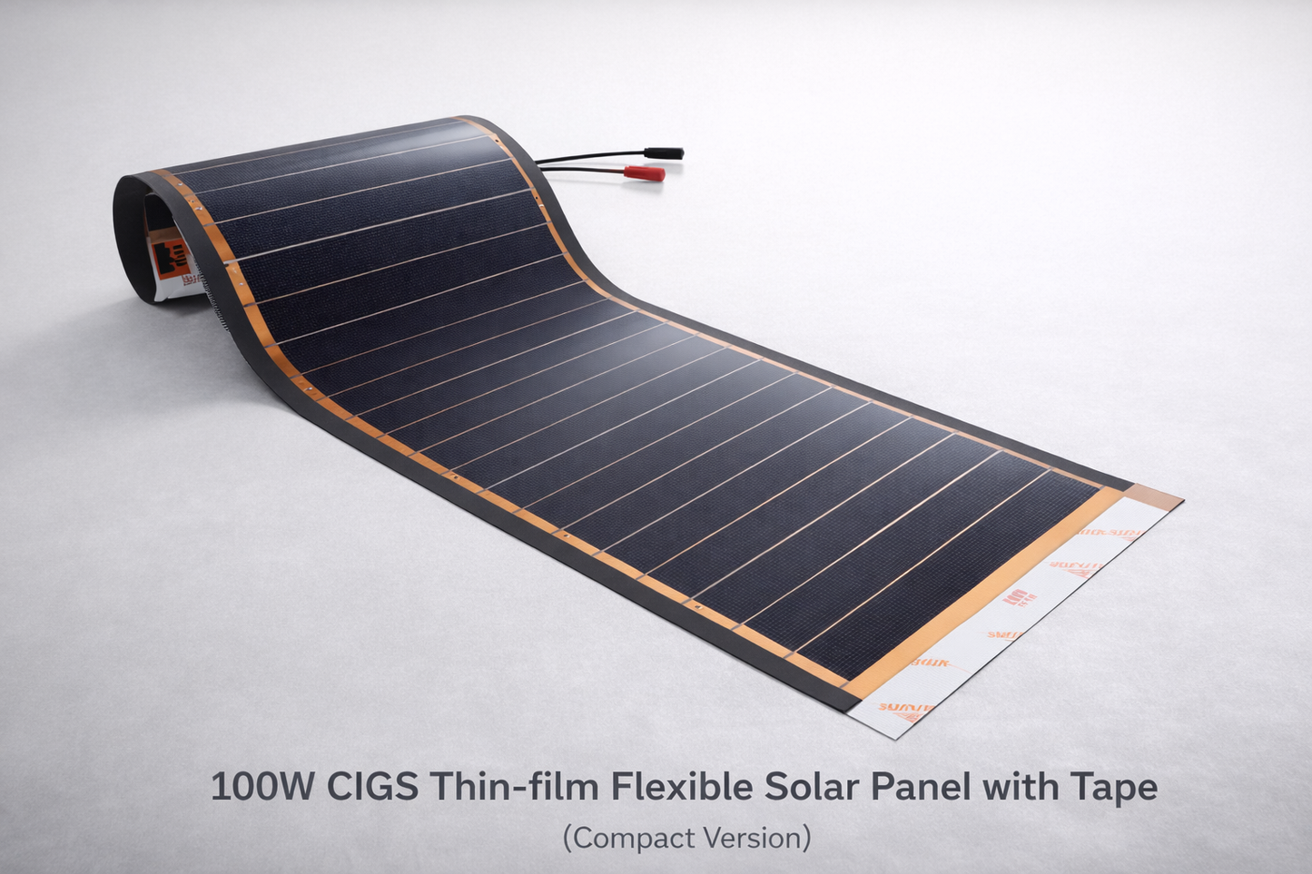100W CIGS Thin-film Flexible Solar Panel with Tape (Compact Version)