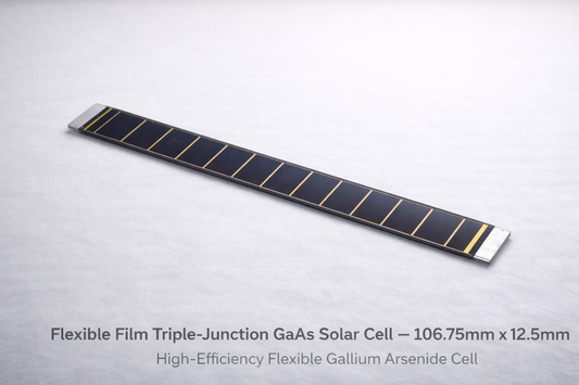 Flexible Film Triple-Junction GaAs Solar Cell –106.75mm*12.5mm High-Efficiency Flexible Gallium Arsenide Cell