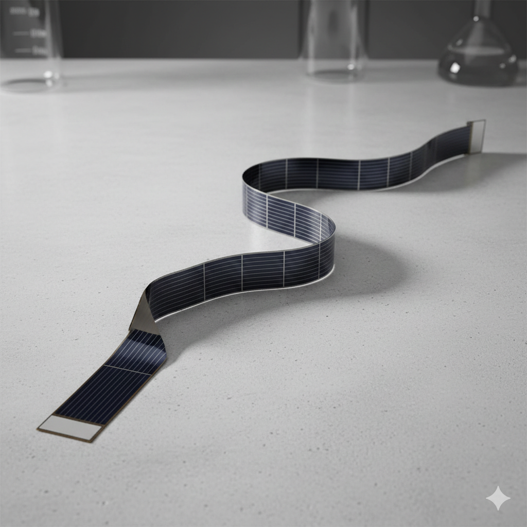 Flexible Film Triple-Junction GaAs Solar Cell –309mm * 12.5mm High-Efficiency Flexible Gallium Arsenide Cell
